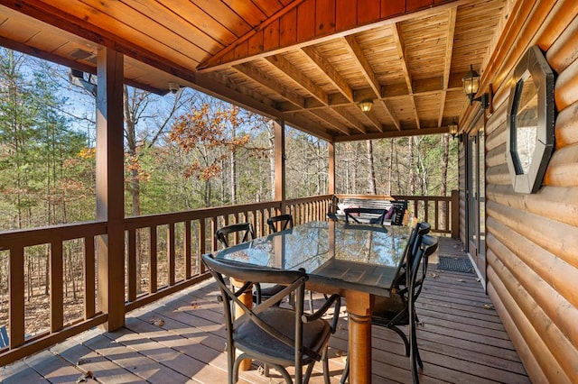 327 Dancing Trees Trl, Morganton, GA 30560 - wooden deck with outdoor dining area