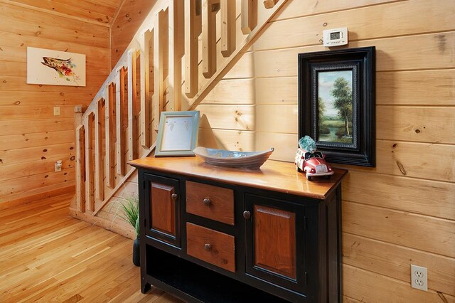 327 Dancing Trees Trl, Morganton, GA 30560 - interior space featuring wood walls and wood finished floors