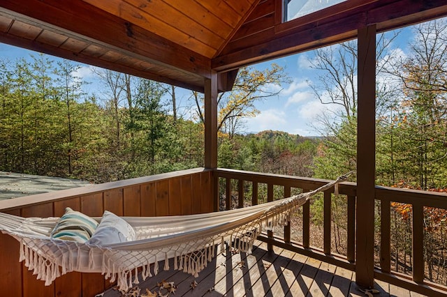 327 Dancing Trees Trl, Morganton, GA 30560 - wooden terrace with a view of trees
