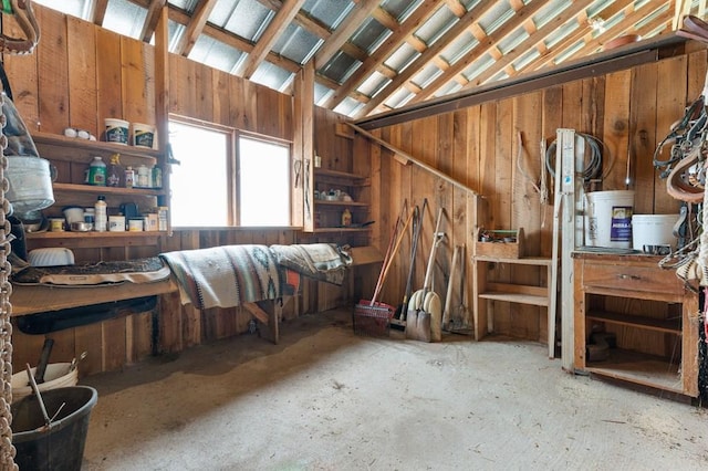 102 Cross Creek Ln, Warne, NC 28909 - miscellaneous room featuring wooden walls and lofted ceiling
