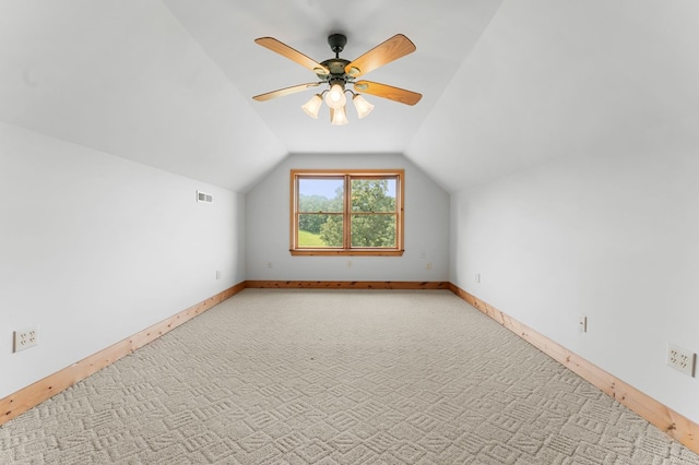 102 Cross Creek Ln, Warne, NC 28909 - bonus room with lofted ceiling, carpet floors, and a ceiling fan