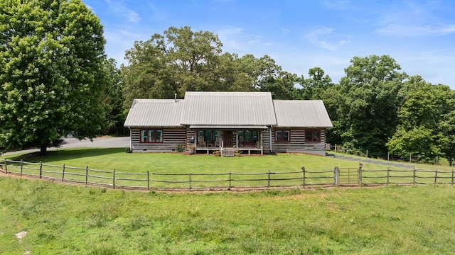 102 Cross Creek Ln, Warne, NC 28909 - view of front of house featuring log siding, a metal roof, and a view of rural / pastoral area