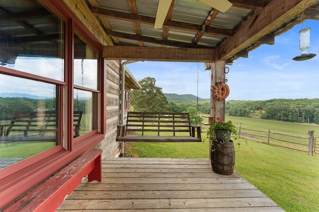 102 Cross Creek Ln, Warne, NC 28909 - wooden deck featuring a view of rural / pastoral area and a lawn