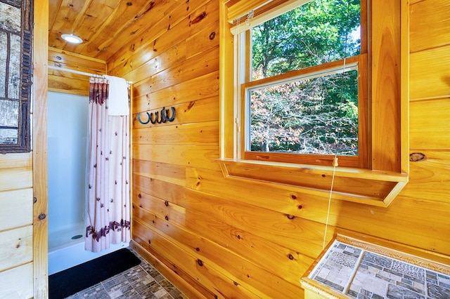 192 Oak Ridge Way, Morganton, GA 30560 - full bath featuring wooden walls and a shower with shower curtain