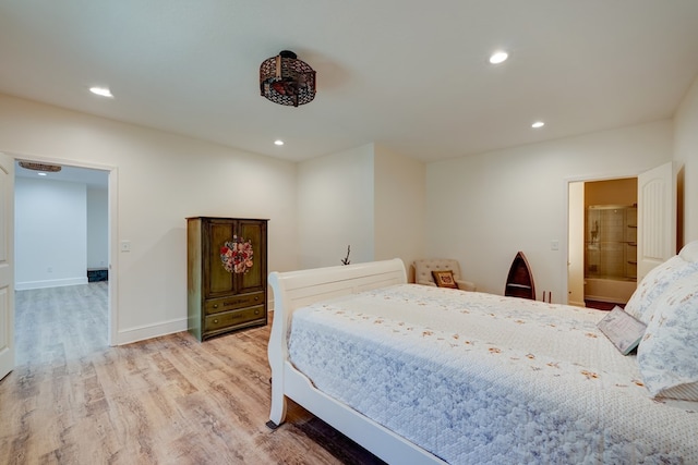 bedroom featuring light wood-type flooring