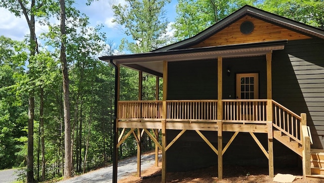 exterior space featuring covered porch