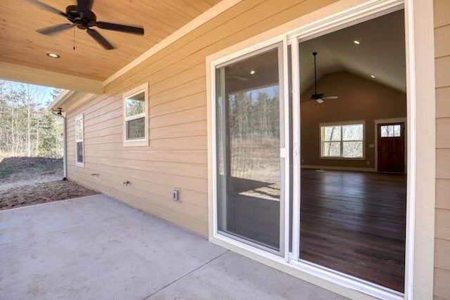 view of patio / terrace with ceiling fan