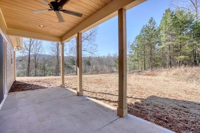 view of patio / terrace with ceiling fan