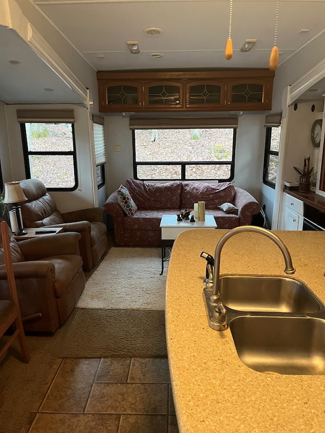 142 Gander Gap Rd, Hiawassee, GA 30546 - interior space with a healthy amount of sunlight and stone tile flooring