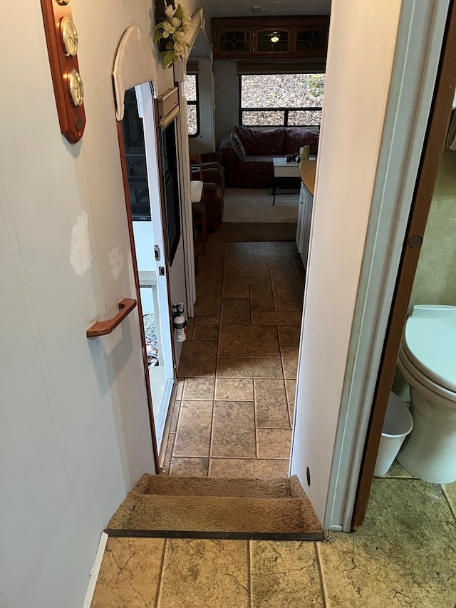 142 Gander Gap Rd, Hiawassee, GA 30546 - hall featuring stone tile flooring