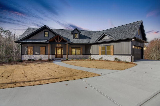 view of front of house with a garage