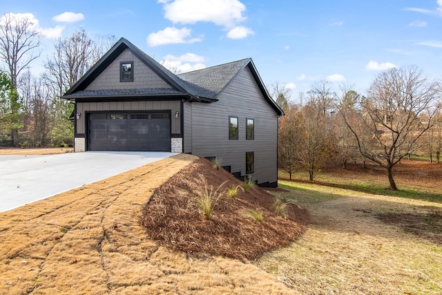 view of property exterior featuring a garage