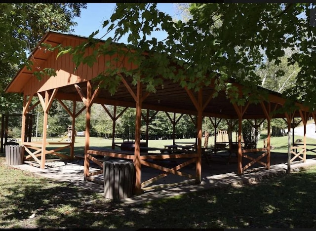 view of community with a gazebo
