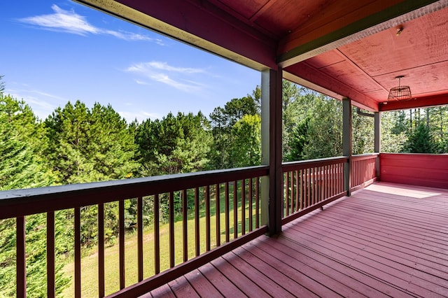 deck with a lawn