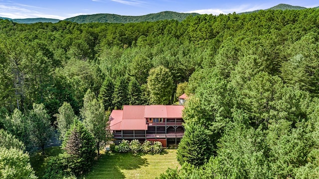 aerial view featuring a mountain view