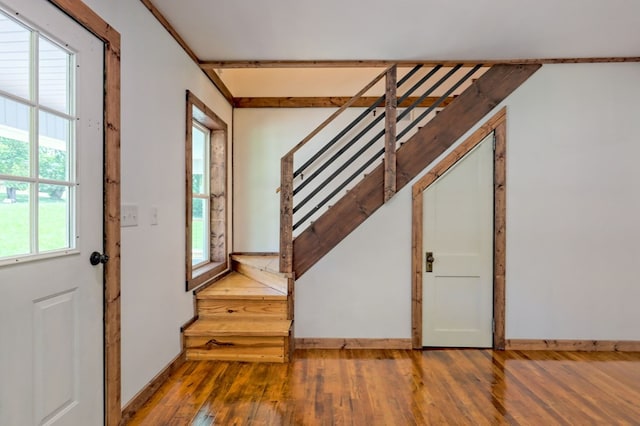 entrance foyer featuring wood-type flooring