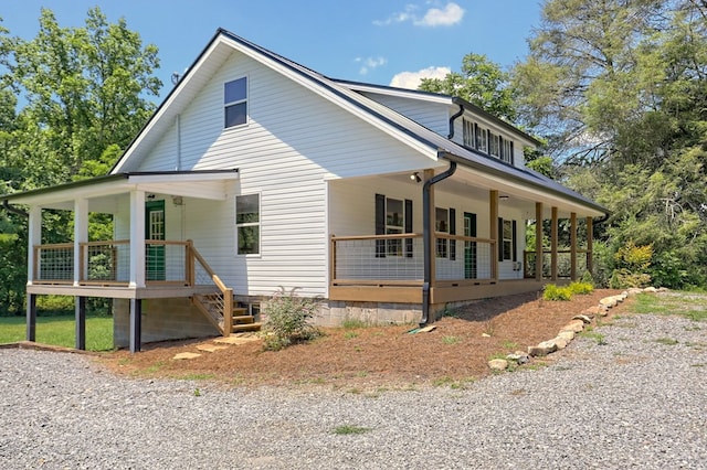 exterior space with covered porch