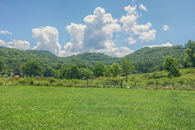 view of mountain feature featuring a rural view