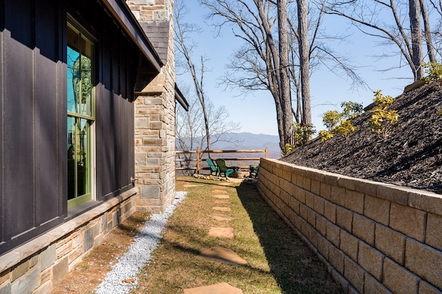 view of yard with fence