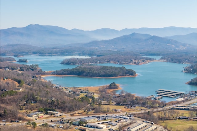 water view with a mountain view