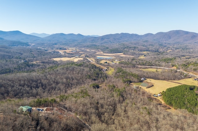 aerial view with a mountain view