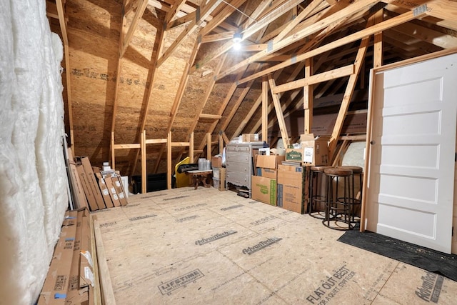 view of unfinished attic