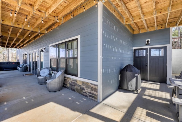 view of patio / terrace with a grill