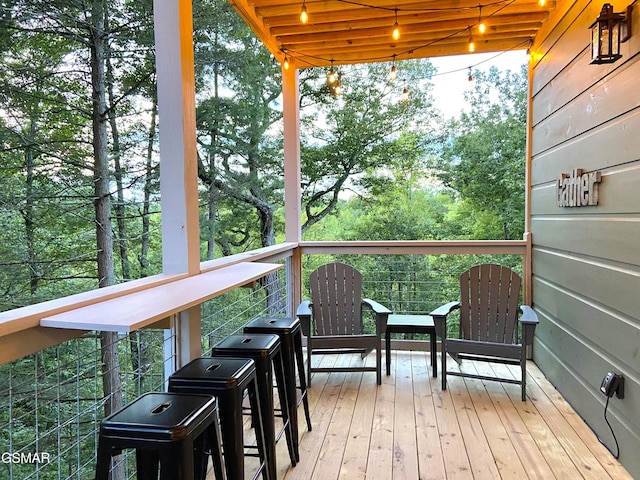 view of wooden deck