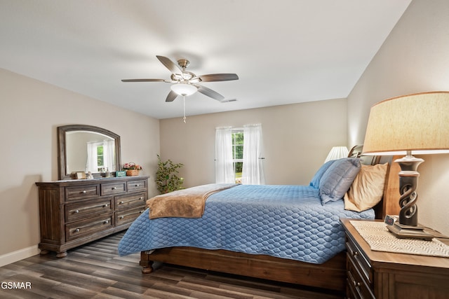 534 Shellbark Rd, Newport, TN 37821 - bedroom featuring dark wood-style floors and ceiling fan