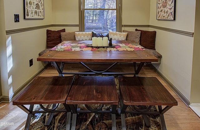 2846 Mountain View Cir, Sevierville, TN 37862 - dining area with baseboards and wood finished floors