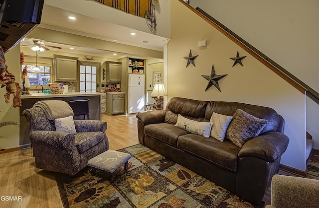 2846 Mountain View Cir, Sevierville, TN 37862 - living area with light wood-style floors and ceiling fan