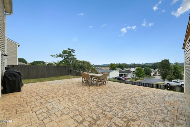 view of patio with area for grilling