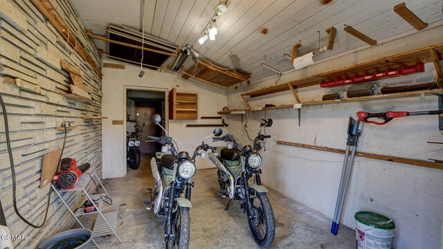 interior space with a garage