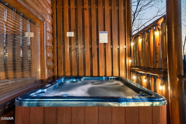 miscellaneous room with a hot tub