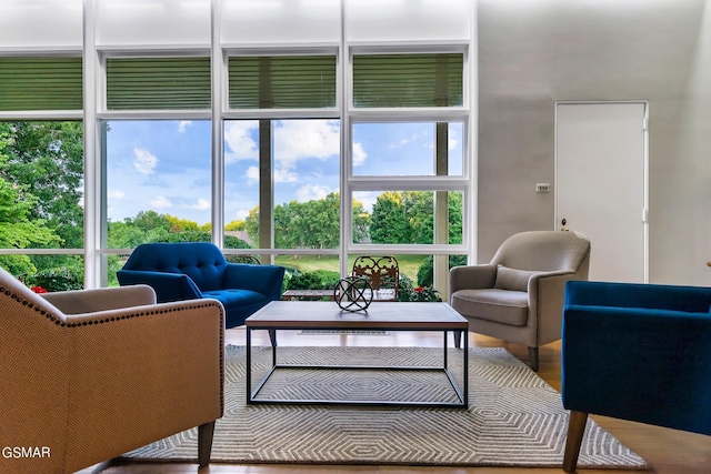 living room featuring a healthy amount of sunlight