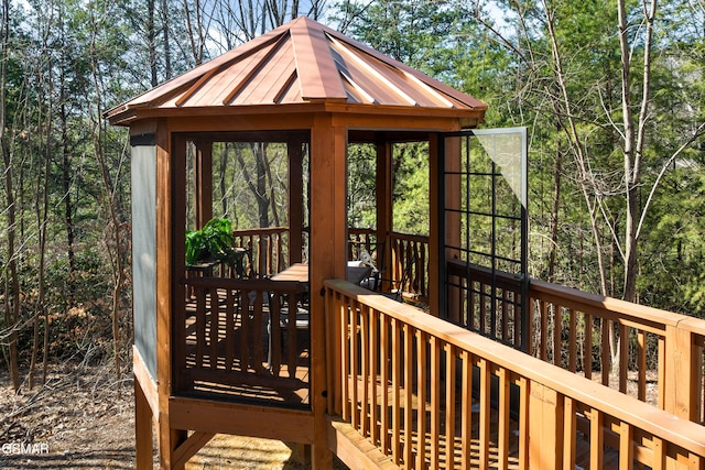 exterior space featuring a gazebo