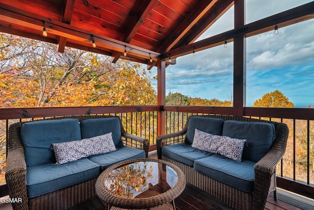 deck with an outdoor hangout area