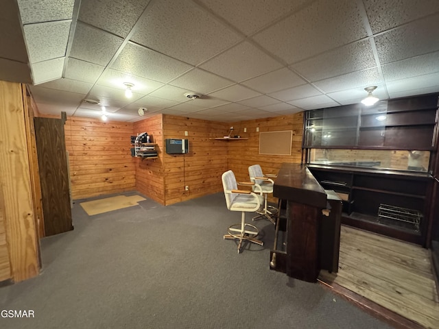 2452 Skyview Way, Dandridge, TN 37725 - carpeted office space featuring a paneled ceiling and wooden walls