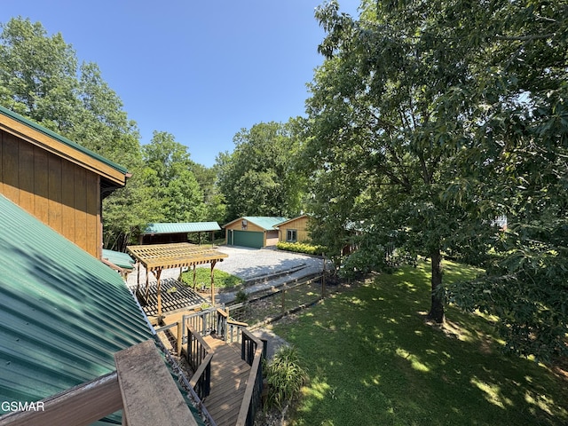 2452 Skyview Way, Dandridge, TN 37725 - view of grassy yard with a garage and an outbuilding