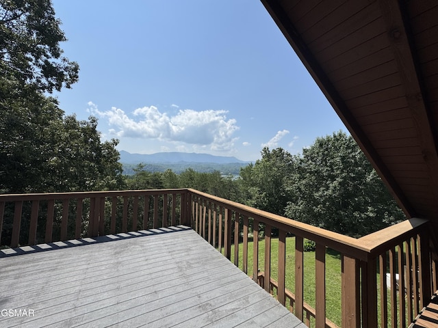 2452 Skyview Way, Dandridge, TN 37725 - wooden terrace featuring a mountain view