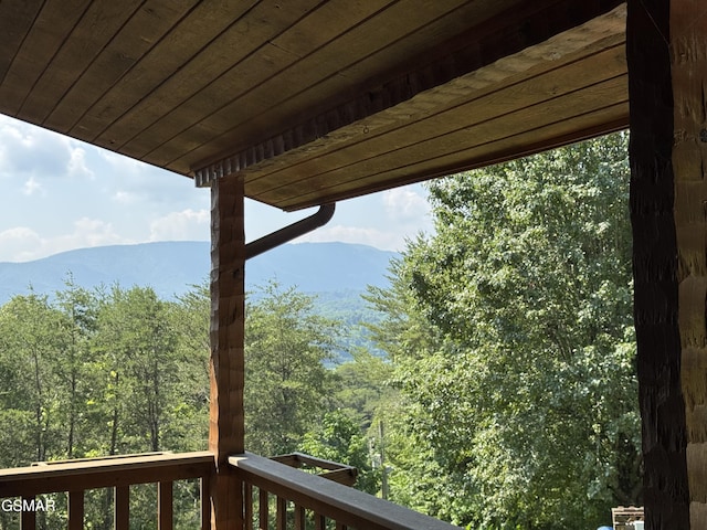 2452 Skyview Way, Dandridge, TN 37725 - wooden terrace with a mountain view and a wooded view