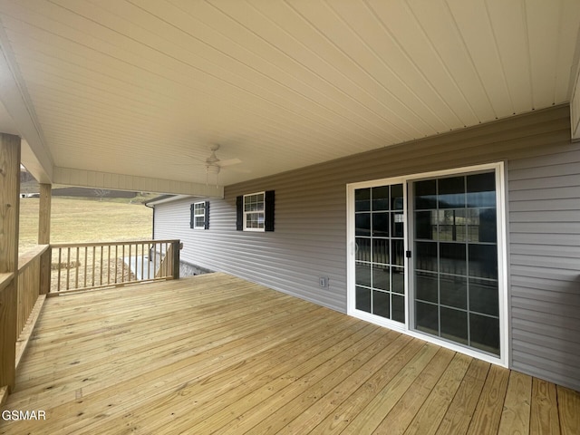 deck featuring ceiling fan