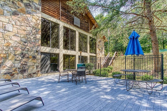 view of wooden deck