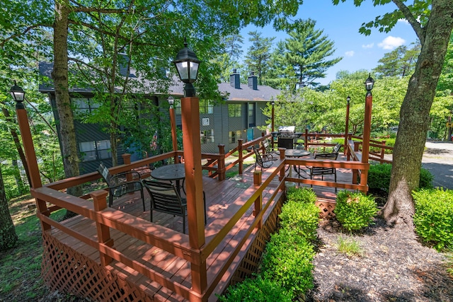 view of play area featuring a deck