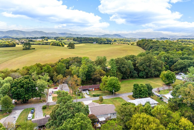 aerial view with a mountain view