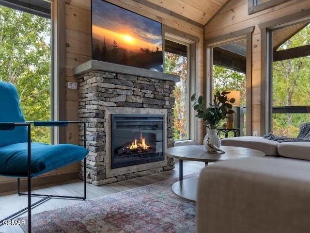 2434 Breezy Rd, Sevierville, TN 37876 - sunroom featuring vaulted ceiling and healthy amount of natural light