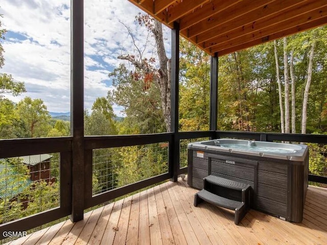 2434 Breezy Rd, Sevierville, TN 37876 - wooden deck with a hot tub