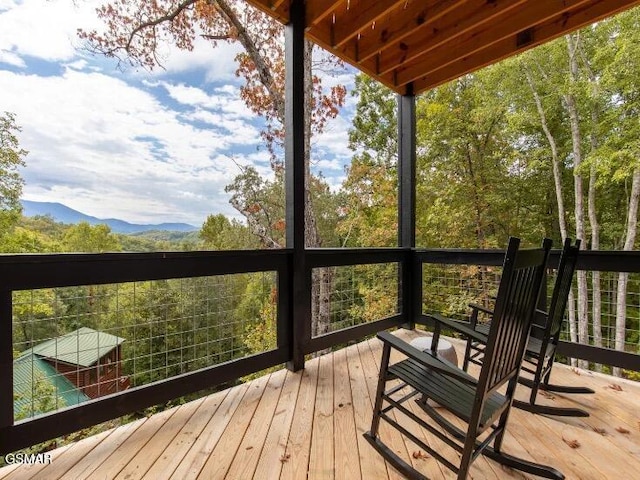 2434 Breezy Rd, Sevierville, TN 37876 - wooden terrace featuring a mountain view