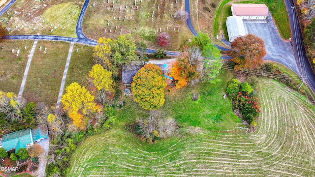 bird's eye view featuring a rural view