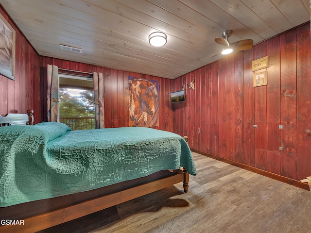 730 Deerfoot Dr, Gatlinburg, TN 37738 - bedroom with wood finished floors, wooden walls, and wood ceiling